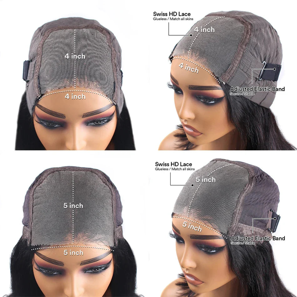 Glueless Wig Deep Wave Human Hair Wigs Ready To Wear Pre-Cut Lace Wear And Go Glueless Wigs Lace Front Human Hair Wig For Women