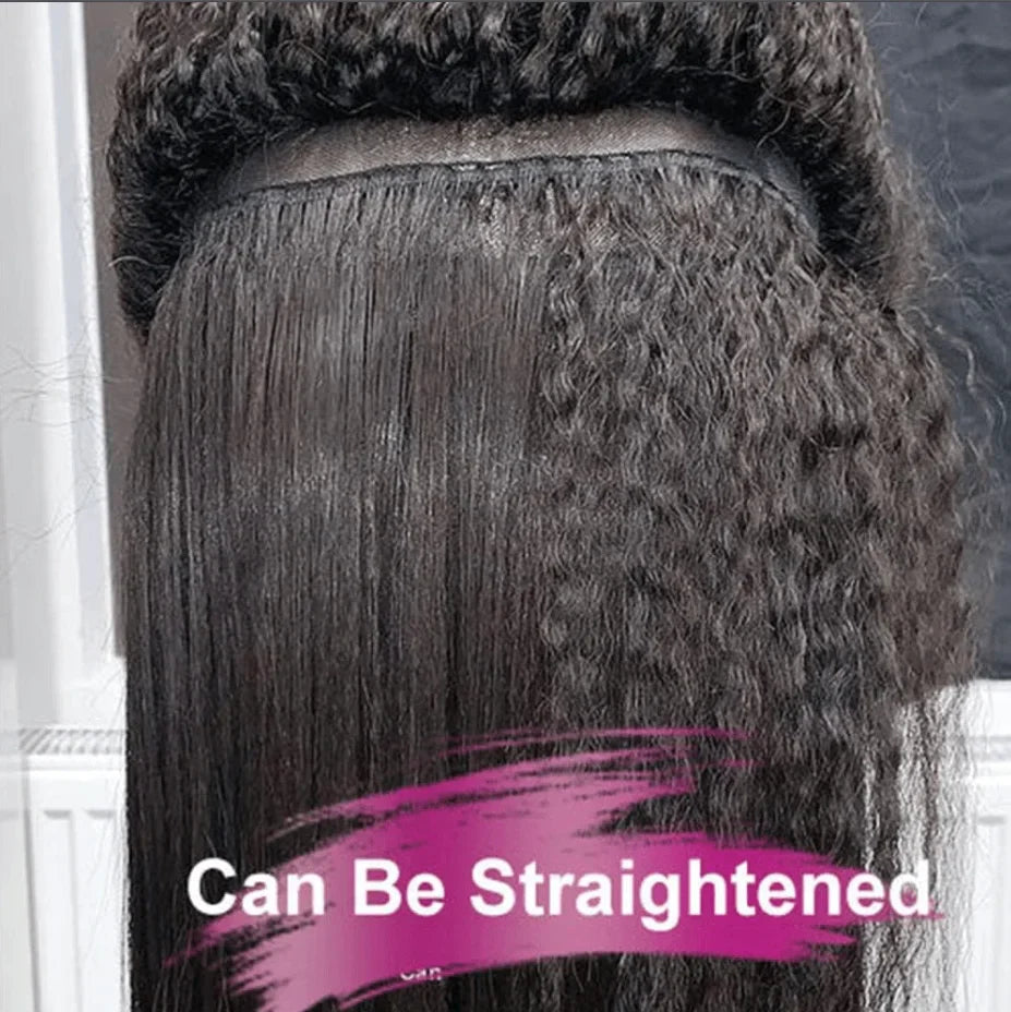 Kinky Straight Human Hair Wigs13x4 Glueless Wig 5x5 HD Lace Front Human Hair Wigs Yaki Straight Frontal Lace Wig for Black Women Ready to Go
