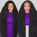 13X4 13X6 Deep Wave Hd Transparent Lace Front Wigs Pre Plucked 30 40 Inch Frontal Human Hair Curly Wig For Women 180 200 Density